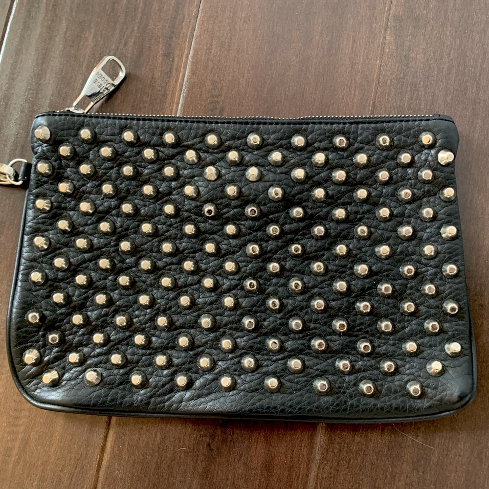 Steve Madden Silver Studded Clutch / Wristlet
